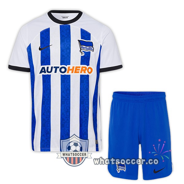 Hertha BSC Kids Home Soccer Jerseys Blue White 2022-2023