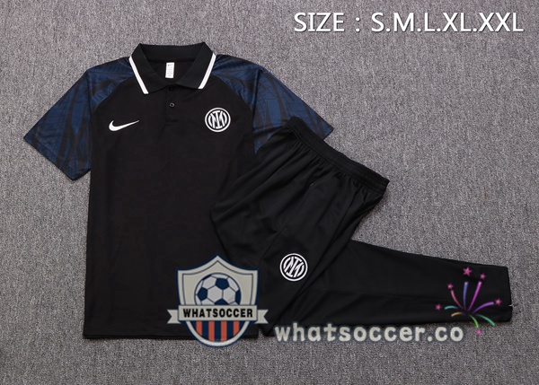 Training Polo Inter Milan + Pants Black 2022-2023