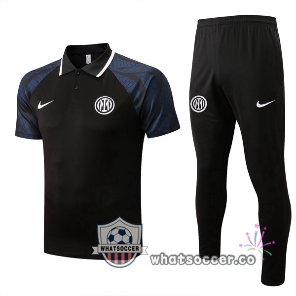 Training Polo Inter Milan + Pants Black 2022-2023