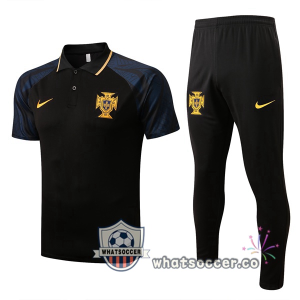 Training Polo Portugal + Pants Black 2022-2023