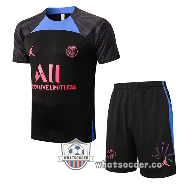 Paris PSG Training T-Shirts + Shorts Black 2022-2023