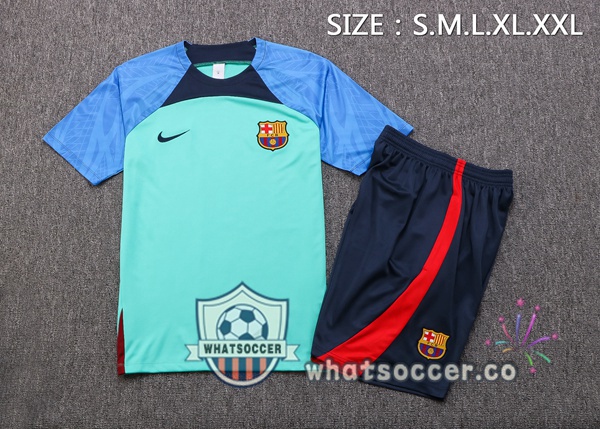FC Barcelona Training T-Shirts + Shorts Green 2022-2023