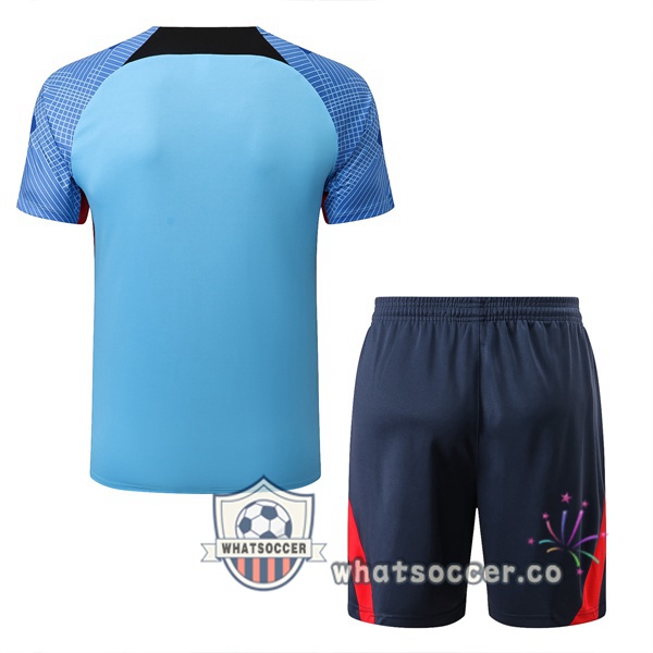 FC Barcelona Training T-Shirts + Shorts Blue 2022-2023