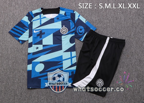 Inter Milan Training T-Shirts + Shorts Blue 2022-2023
