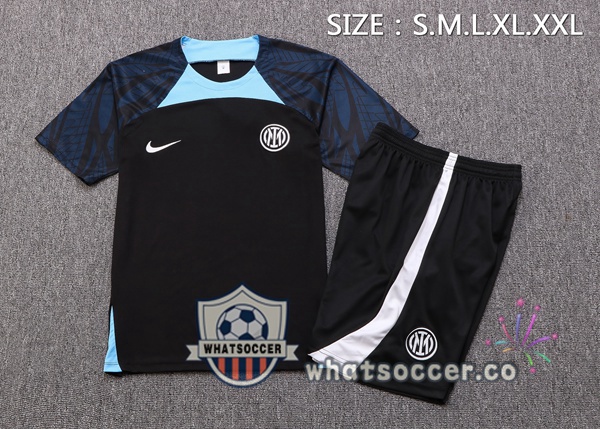Inter Milan Training T-Shirts + Shorts Black 2022-2023