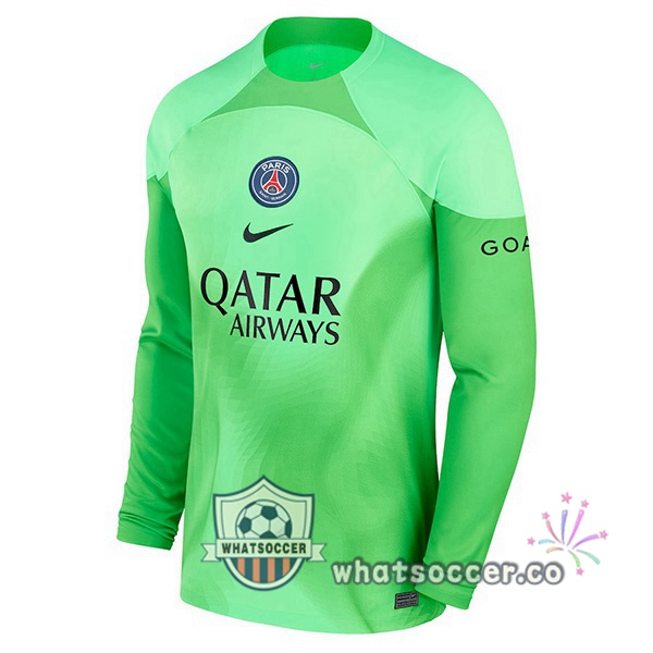 Paris PSG Goalkeeper Soccer Jerseys Long Sleeve Green 2022-2023