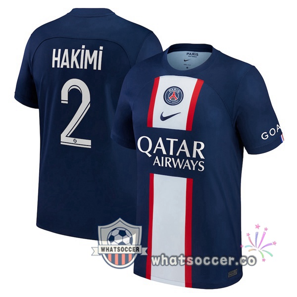 Paris PSG (Hakimi 2) Home Soccer Jerseys Blue Royal 2022-2023