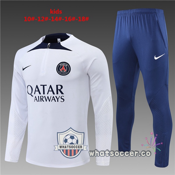 Paris PSG Kids White Tracksuit 2022-2023