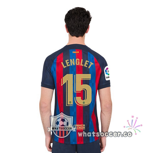 FC Barcelona (Clément Lenglet 15) Home Soccer Jerseys Red Blue 2022-2023