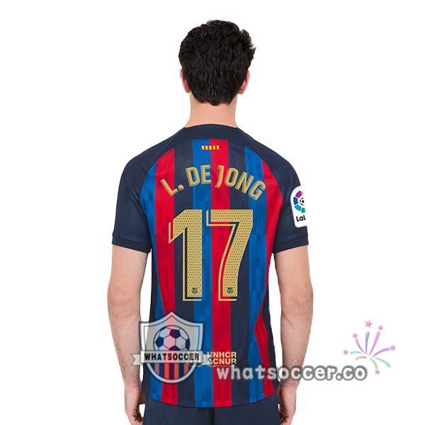 FC Barcelona (Luuk de Jong 17) Home Soccer Jerseys Red Blue 2022-2023