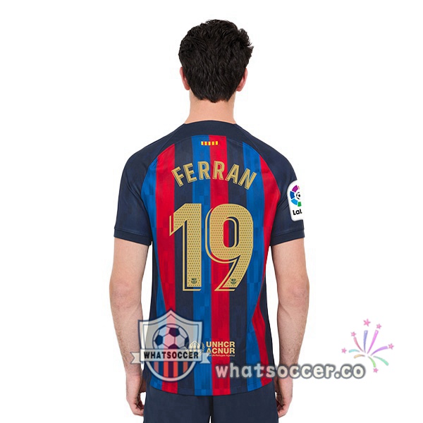 FC Barcelona (Ferran 19) Home Soccer Jerseys Red Blue 2022-2023