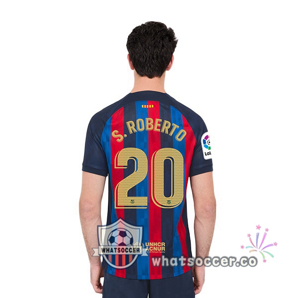 FC Barcelona (Sergi Roberto 20) Home Soccer Jerseys Red Blue 2022-2023
