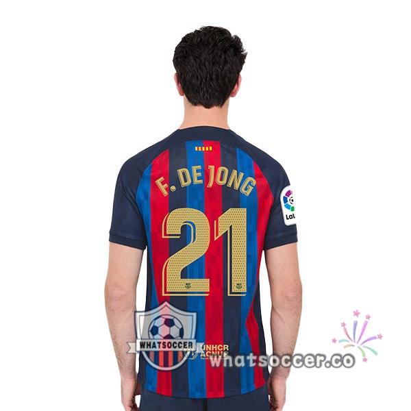FC Barcelona (Frenkie de Jong 21) Home Soccer Jerseys Red Blue 2022-2023