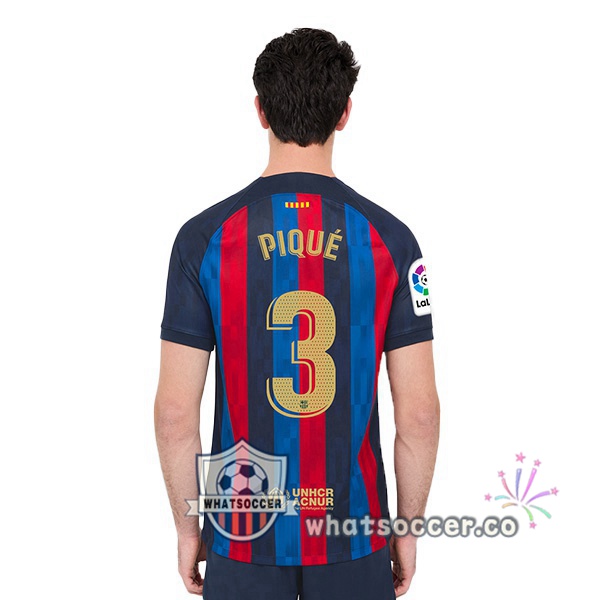 FC Barcelona (Gerard Piqué 3) Home Soccer Jerseys Red Blue 2022-2023
