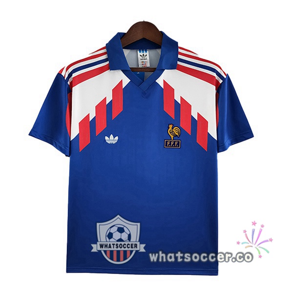 France Retro Home Soccer Jerseys Blue 1988-1990