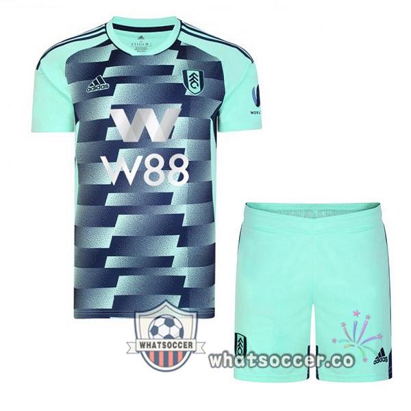 Fulham FC Kids Away Soccer Jerseys Cyan 2022-2023