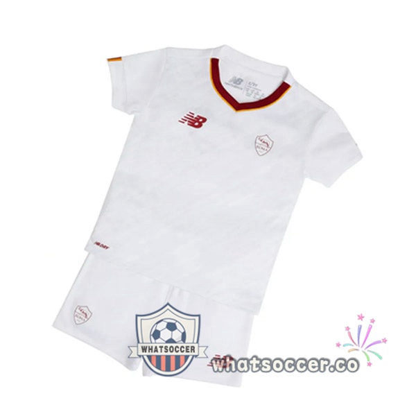 AS Roma Kids Away Soccer Jerseys White 2022-2023