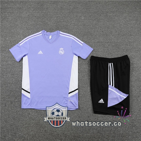 Real Madrid Training T-Shirts + Shorts Purple 2022-2023