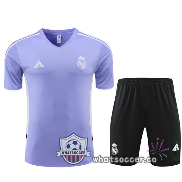 Real Madrid Training T-Shirts + Shorts Purple 2022-2023