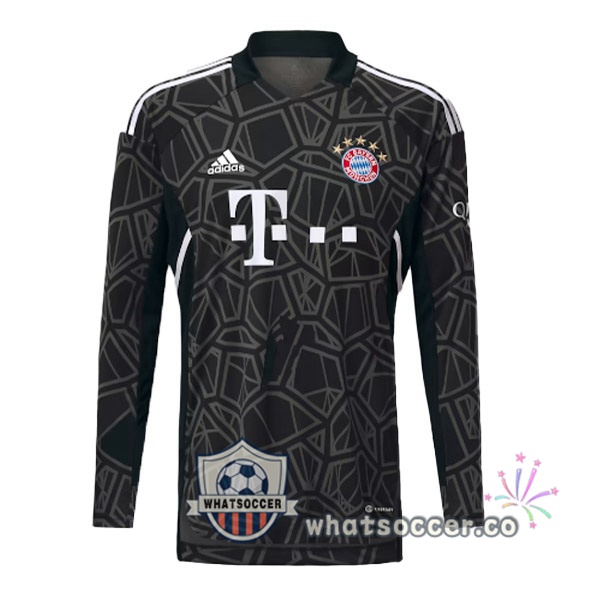 Bayern Munich Goalkeeper Long Sleeve Soccer Jerseys Black 2022-2023