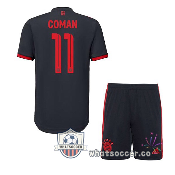 Bayern Munich (Coman 11) Kids Third Soccer Jerseys Black 2022-2023