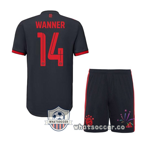 Bayern Munich (Wanner 14) Kids Third Soccer Jerseys Black 2022-2023