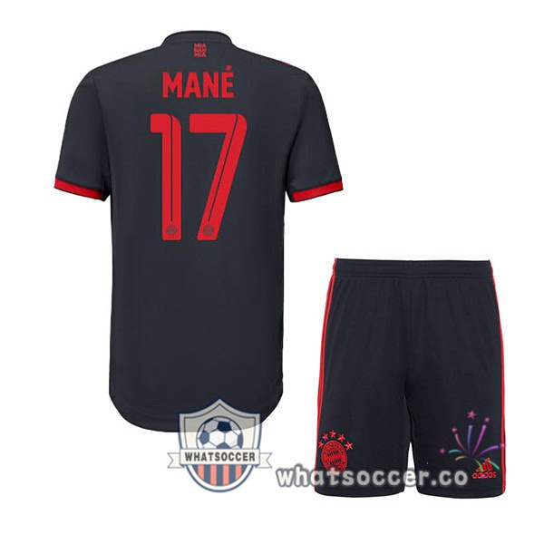 Bayern Munich (Mané 17) Kids Third Soccer Jerseys Black 2022-2023