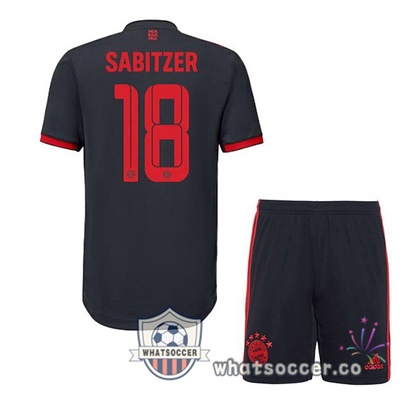 Bayern Munich (Sabitzer 18) Kids Third Soccer Jerseys Black 2022-2023