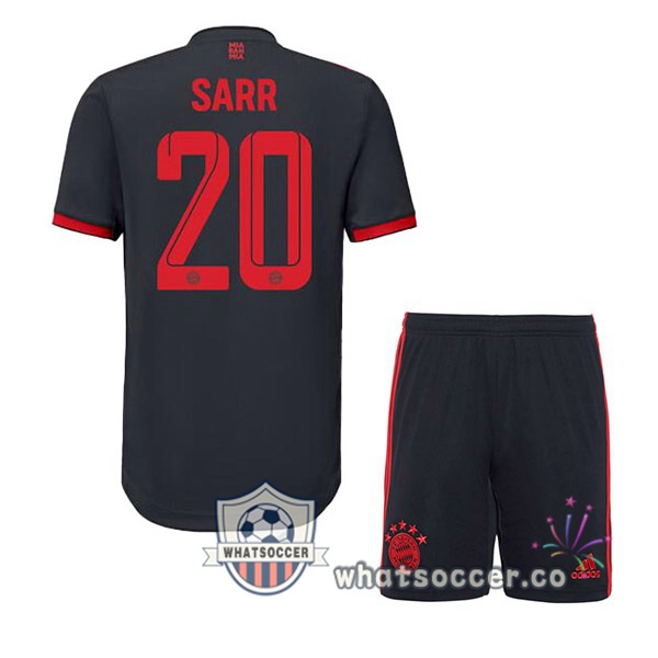 Bayern Munich (Sarr 20) Kids Third Soccer Jerseys Black 2022-2023
