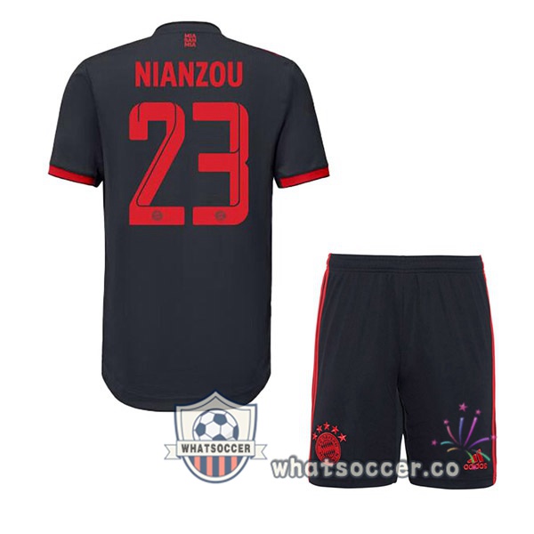 Bayern Munich (Nianzou 23) Kids Third Soccer Jerseys Black 2022-2023