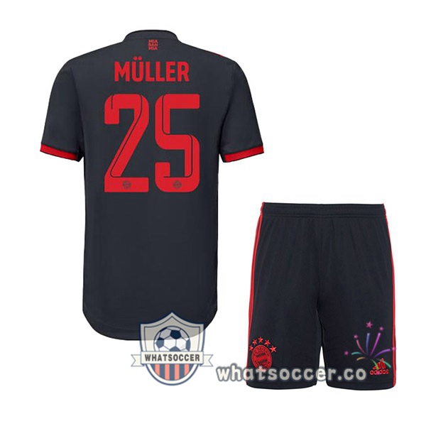 Bayern Munich (Müller 25) Kids Third Soccer Jerseys Black 2022-2023