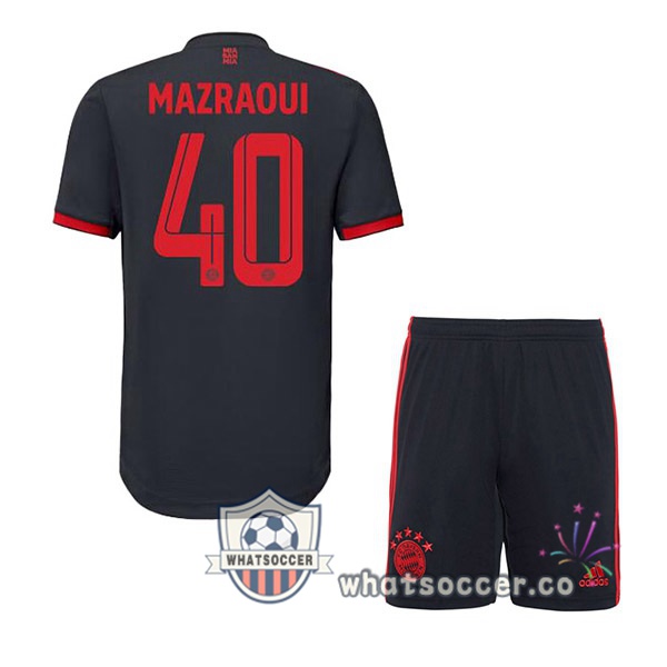 Bayern Munich (Mazraoui 40) Kids Third Soccer Jerseys Black 2022-2023
