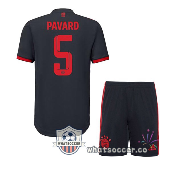 Bayern Munich (Pavard 5) Kids Third Soccer Jerseys Black 2022-2023