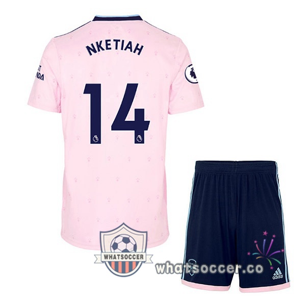 Arsenal (NKETIAH 14) Kids Away Soccer Jerseys Rose 2022-2023
