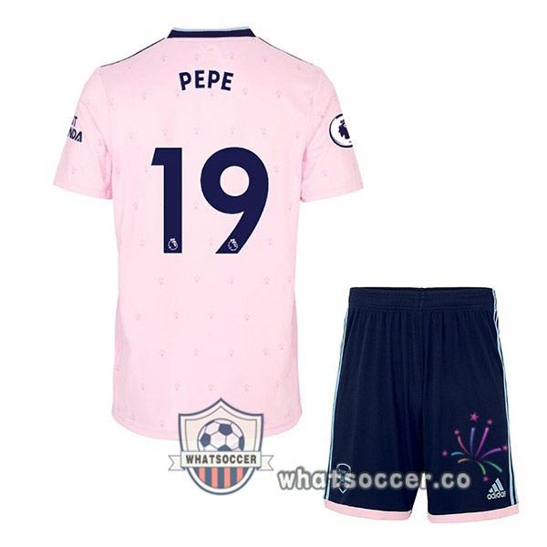 Arsenal (PEPE 19) Kids Away Soccer Jerseys Rose 2022-2023