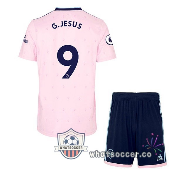 Arsenal (G.JESUS 9) Kids Away Soccer Jerseys Rose 2022-2023