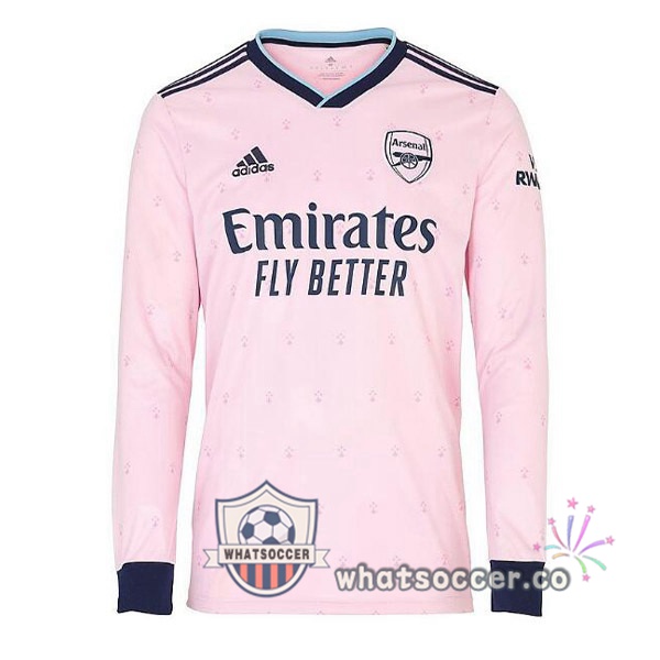 Arsenal Third Long Sleeve Soccer Jerseys Rose 2022-2023
