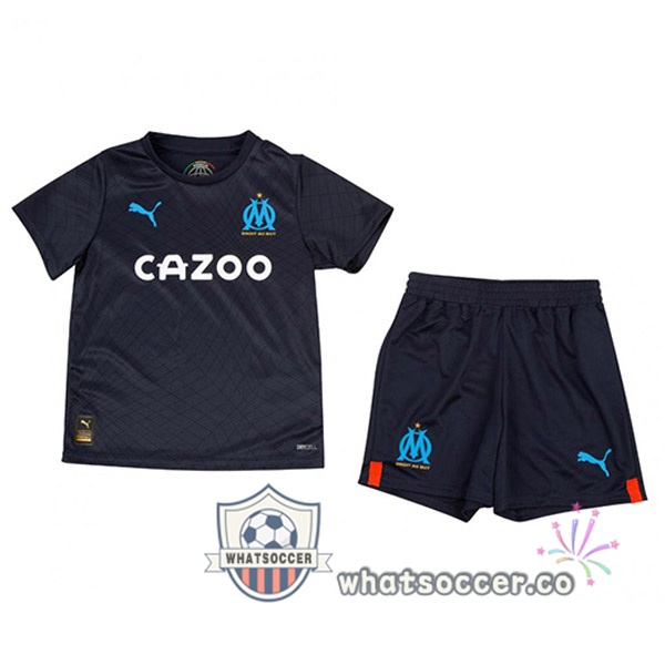 Olympique de Marseille Kids Away Soccer Jerseys Black 2022-2023