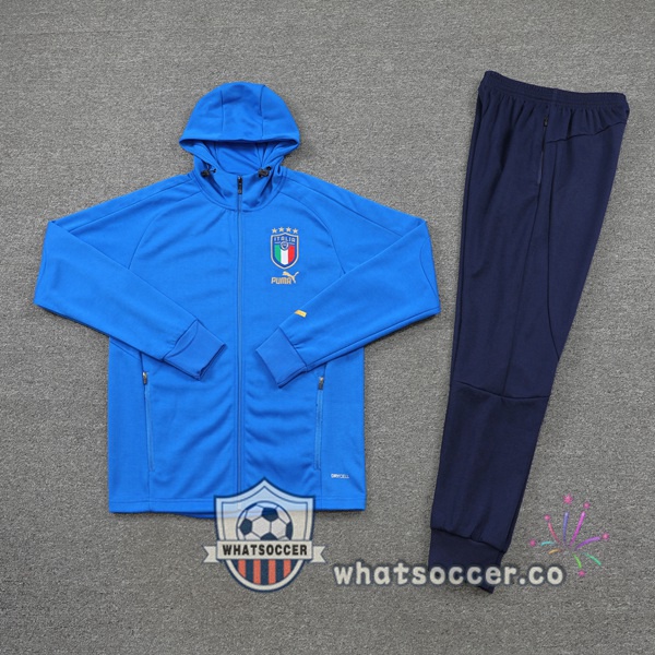 Italy Blue Hooded Jacket 2022-2023