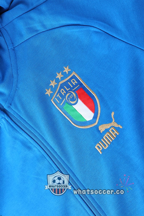 Italy Blue Hooded Jacket 2022-2023