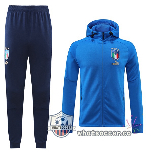 Italy Blue Hooded Jacket 2022-2023
