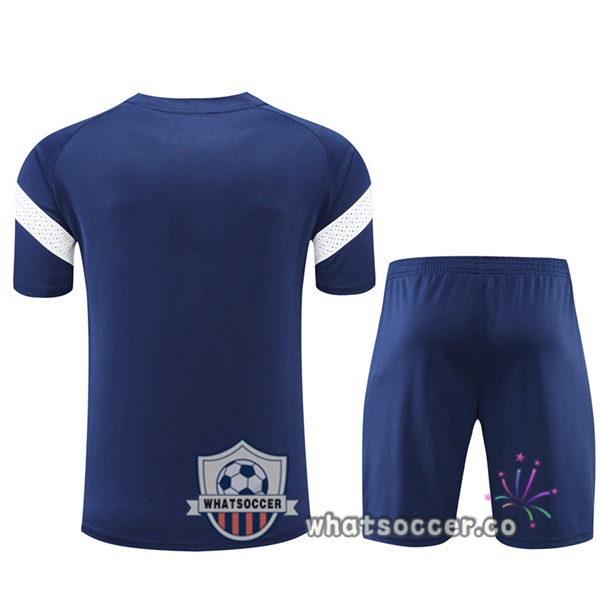 Olympique de Marseille Training T-Shirts + Shorts Blue Royal 2022-2023
