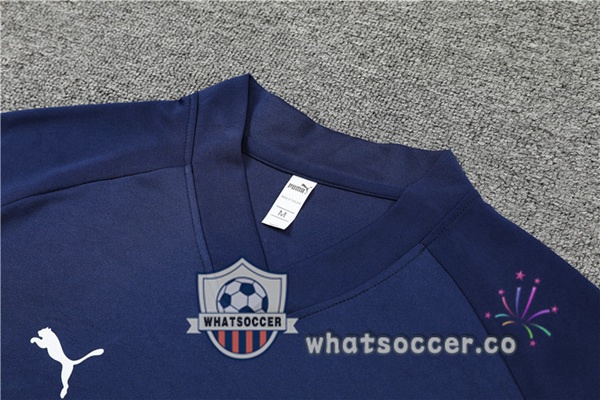 Olympique de Marseille Training T-Shirts + Shorts Blue Royal 2022-2023