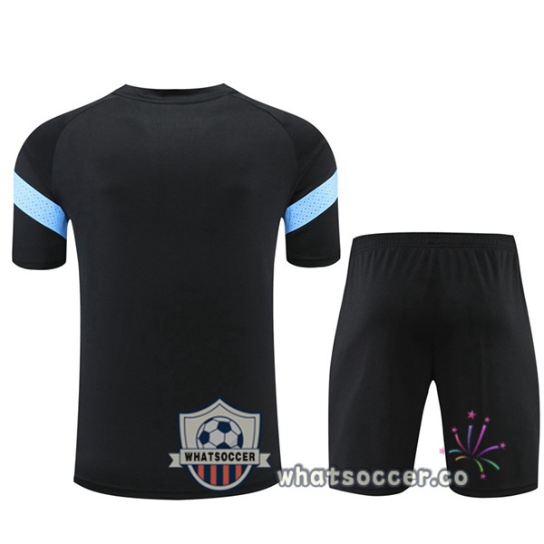 Olympique de Marseille Training T-Shirts + Shorts Black 2022-2023