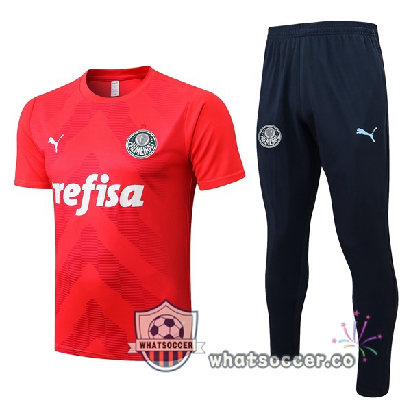 Palmeiras Training T-Shirts + Pants Red 2022-2023