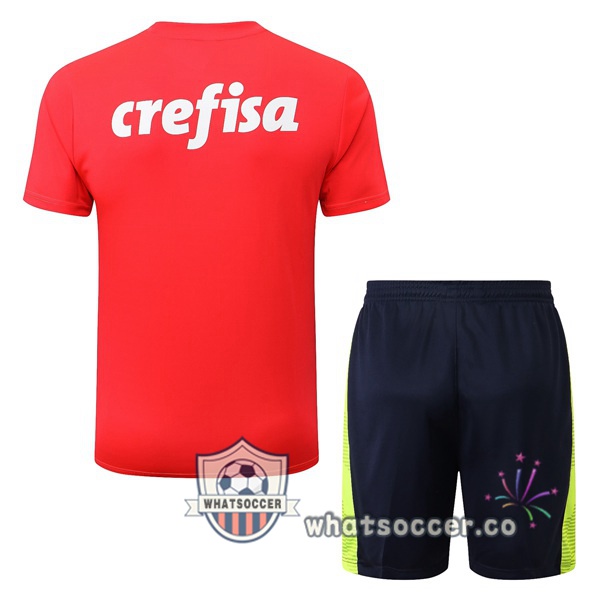 Palmeiras Training T-Shirts + Shorts Red 2022-2023