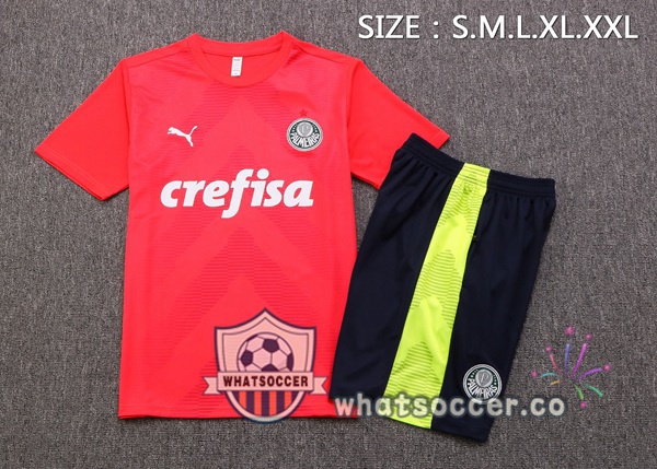Palmeiras Training T-Shirts + Shorts Red 2022-2023