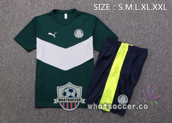 Palmeiras Training T-Shirts + Shorts Green White 2022-2023