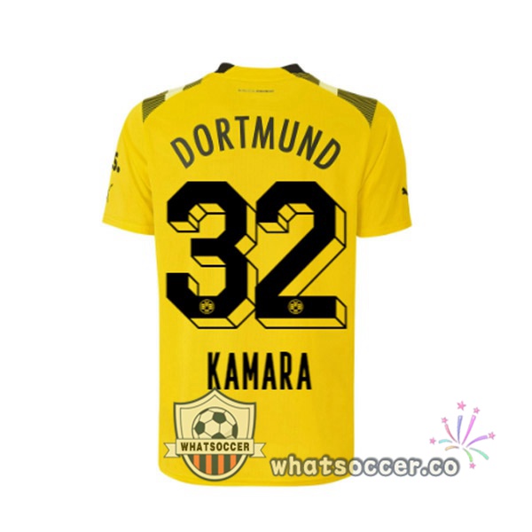 Dortmund BVB (Kamara 32) CUP Soccer Jerseys Yellow 2022-2023