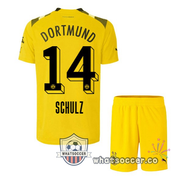 Dortmund BVB (Schulz 14) Kids CUP Soccer Jerseys Yellow 2022-2023